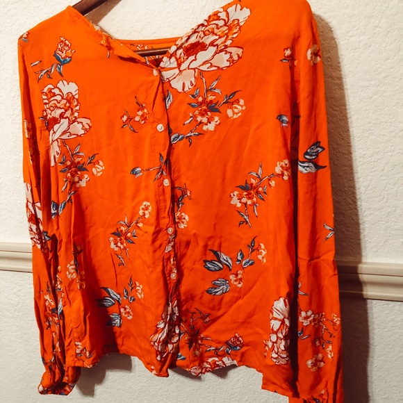 Floral Button Down Blouse - Picture 1 of 3